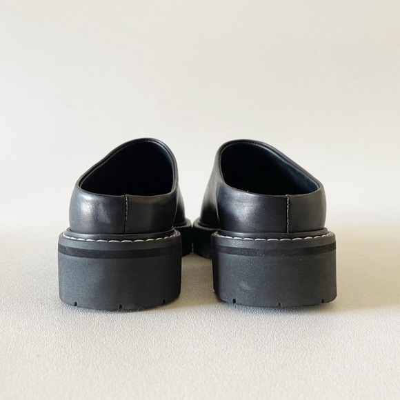 Jenni Kayne Leather Lug Mule Chunky Slip On Casual Classic Minimalist Black 40 - Picture 9 of 16